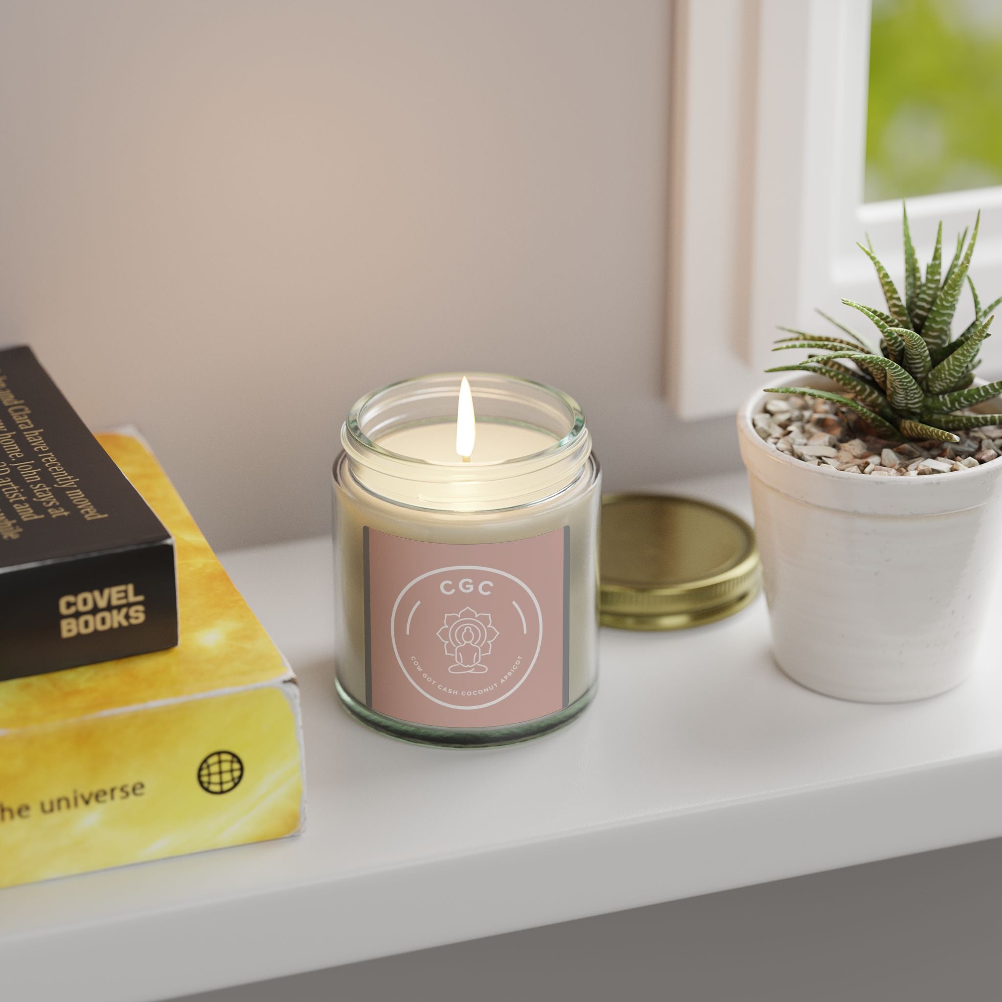 Coconut Apricot Scented Candle — Colorful Cow Art (4oz & 9oz)