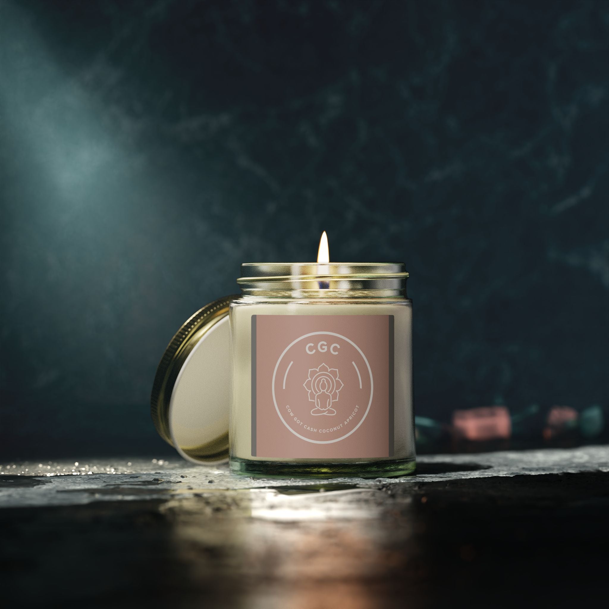 Coconut Apricot Scented Candle — Colorful Cow Art (4oz & 9oz)