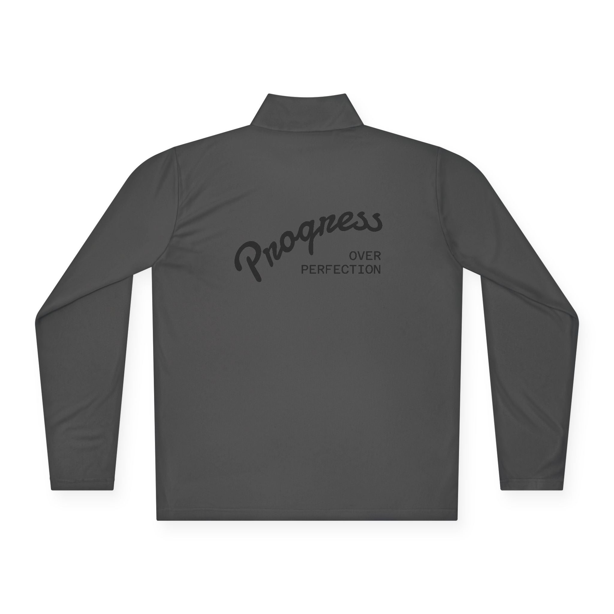 Quarter-Zip Pullover — "Progress Over Perfection" Embroidered Pullover