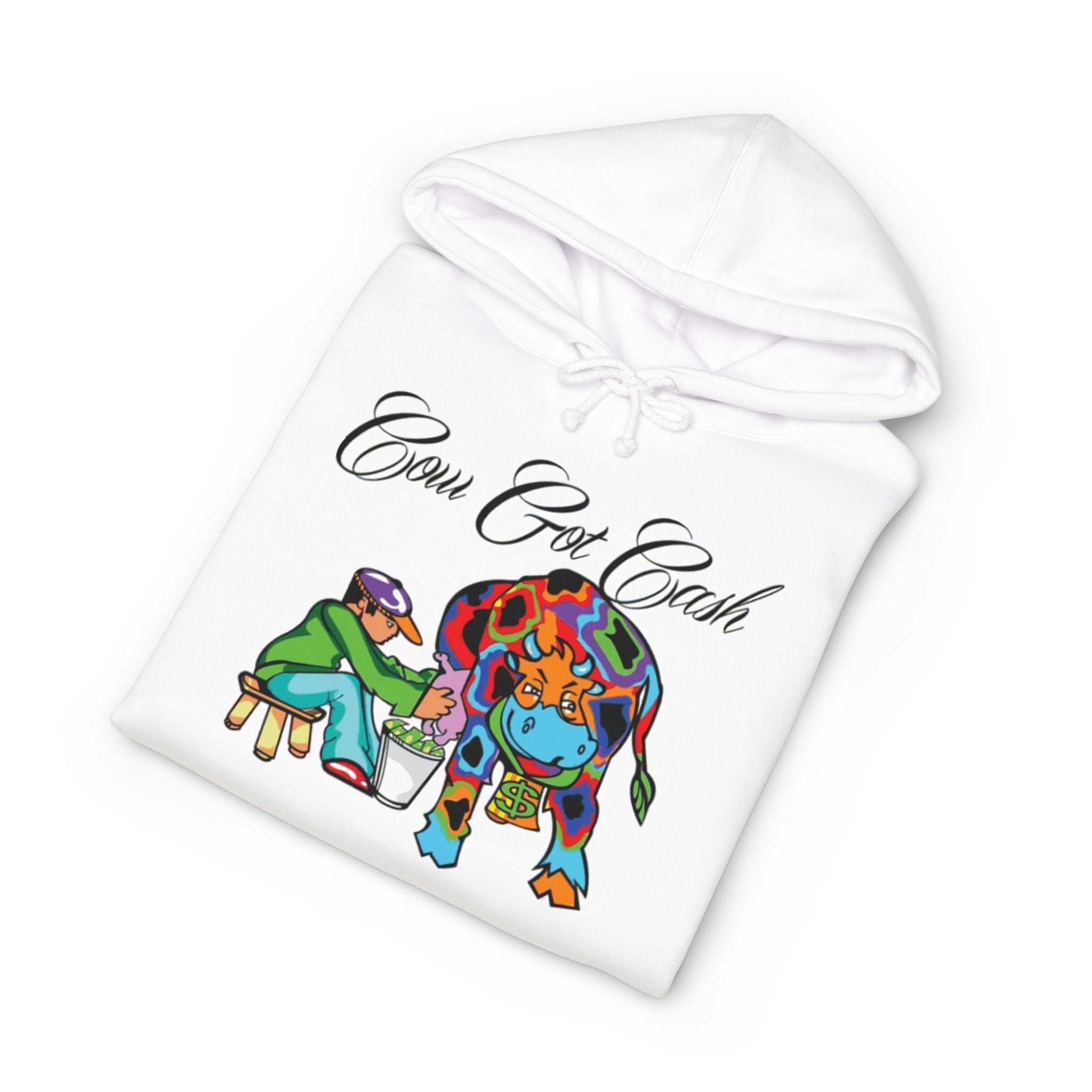Cow Got Cash Hoodie — "More Hustle" Graphic Sweatshirt