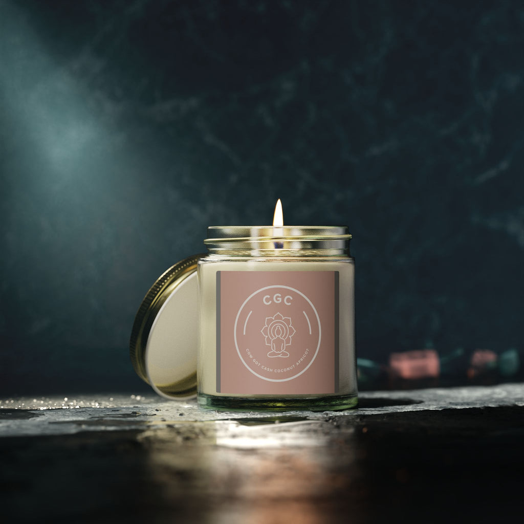 Coconut Apricot Scented Candle — Colorful Cow Art (4oz & 9oz)