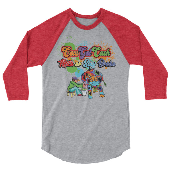 Men's CGC 3/4 Sleeve Splash Logo Raglan Shirt - CowBrand Clothing Store